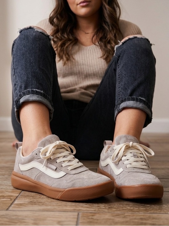 Vans Shoes - Vans Women's Light Beige Suede Sneakers with Gum Sole. Size 7